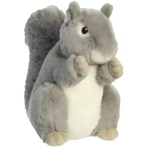 Plüsch Eichhörnchen, flauschig, 23 cm, Grau, Aurora Eco Nation