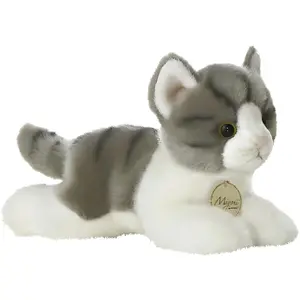 AURORA MiYoni, Tabby Cat 8 Zoll, 10813, Grau und Weiß, Stofftier für K...