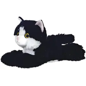 Mini Flopsies Maynard Black/White Cat 8In/20cm