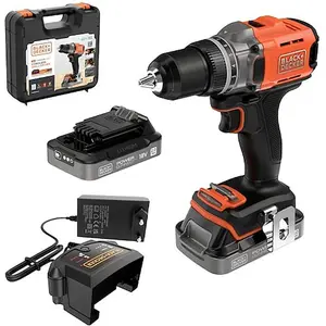 Black & Decker, Bohrmaschine + Akkuschrauber, Black&Decker Akku-Bohrschrauber 18V 2x2Ah,2G,Kof BCD382D2XK (Bohrschrauber)