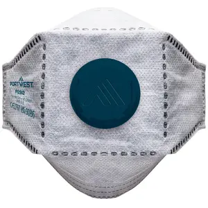 Portwest EAGLE FFP2 Flachfalt-Halbmaske mit Carbonventil - 12 Stück - Weiß günstig