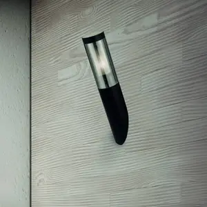 Außenwandleuchte Batton, IP44, schwarz, Metall, E27