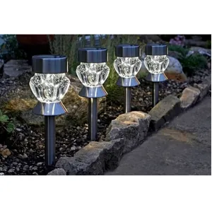 4er-Pack Solarleuchten aus Kristallglas   SMART GARDEN
