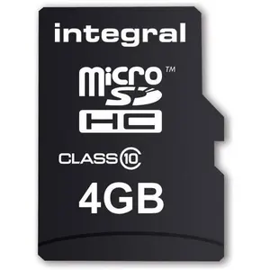 Integral SDHC Micro 4GB cl10 Adapt (4 GB, microSD, U1, UHS-I), Speicherkarte, Schwarz