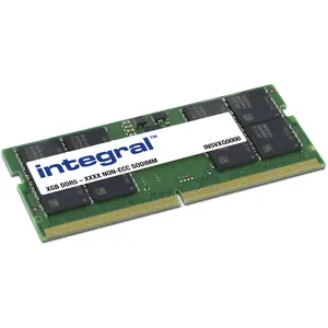 Integral 32GB LAPTOP RAM MODULE DDR5 5600MHZ PC5-44800 UNBUFFERED NON-ECC 1.1V 2GX8 CL46 (1 x 32GB, 5600 MHz, DDR5-RAM, SO-DIMM), RAM, Schwarz
