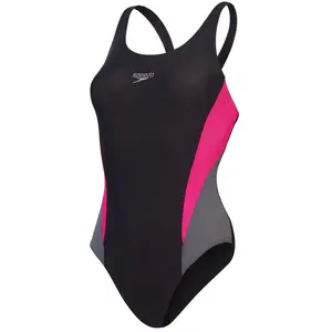 Badeanzug, Damen Speedo Eco Colourblock 2.0 Schwarz 38 günstig