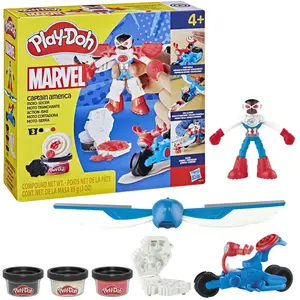 Play-doh Captain America Marvel Cutter Motorrad Spielset Knete