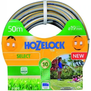 Hozelock Select Anti-UV-Gartenschlauch, grau, mit gelben 3D-Streifen, ...