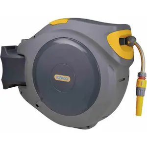 Hozelock Auto Reel mit 40-m-Schlauch, Wandmontierte Rolle, Automatisch, Funktional, Grün, PVC, Wand-montiert