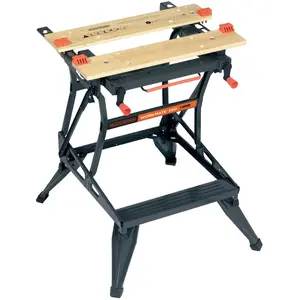 Black & Decker, Werkbank + Arbeitsbock, Werkbank mit 2 Arbeitshöhen (47.20 cm, 61 cm)