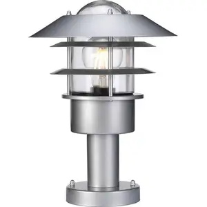 Elstead Helsingor Außen-Stehleuchte E27 31cm Edelstahl, silber IP44