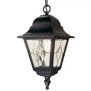 Außenhängeleuchte Norfolk NR9, schwarz/klar, IP43