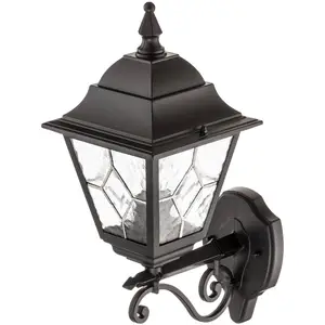Außenwandlampe Norfolk NR1, schwarz/klar, IP43
