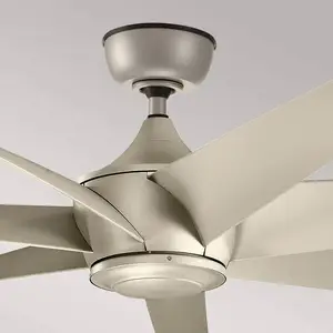 KICHLER Deckenventilator Lehr2, IP44, silber antik, Ø 137 cm günstig