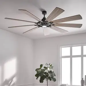 KICHLER LED-Deckenventilator Gentry 85 walnuss dunkel/weiß günstig