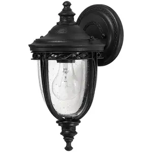 Wandlaterne English Bridle, IP44, Ø 16,5 cm, schwarz