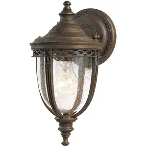 Wandlaterne English Bridle, IP44, Ø 16,5 cm, bronze