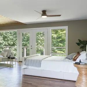 KICHLER LED-Deckenventilator Eris, IP44, walnuss günstig