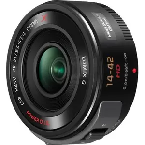 Panasonic 14-42mm f/3.5-5.6 ASPH. PZ Power O.I.S. (Micro Four Thirds, Micro Four Thirds), Objektiv, Schwarz