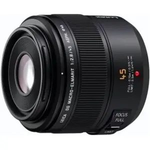 Panasonic 45mm f/2.8 Leica DG Macro Elmarit Mega OIS (Micro Four Thirds, Micro Four Thirds), Objektiv, Schwarz