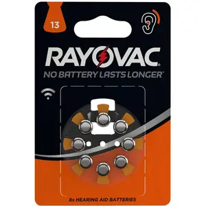 Rayovac Hörgerätebatterie 13 (8 Stk., PR48, 310 mAh), Batterien + Akkus günstig