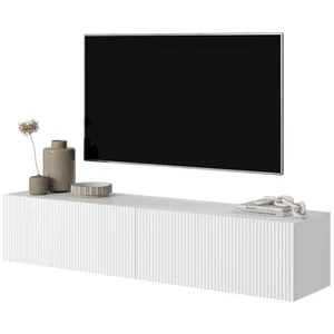 Selsey TV-Schrank VELDIO Kompaktes Hängeboard geriffelt, Push-to-Open, 140x30 cm, Matt günstig