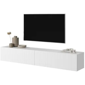 Selsey TV-Schrank Veldio Hängeboard 175 cm, geriffelte Front, Push-to-Open, Weiß günstig