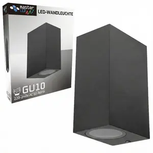 LAMPESECOENERGIE MasterLED Außenwandleuchte IP44 GU10 Up & Down Schwar...