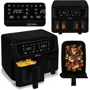 Zeegma Heißluftfritteuse Knapper Dual 1700 W, Temperatureinstellung vo...