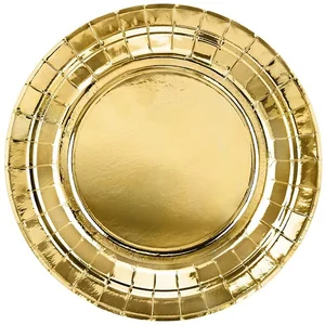 partydeco Pappteller, Pappteller rund 18cm gold 6er Set günstig