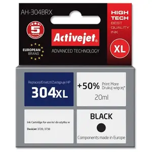 Activejet AH-304BRX Tintenpatrone (Ersatz für HP 304XL N9K08AE; Prämie; 20ml; schwarz), Hohe (XL-) Ausbeute, Schwarz, Tinte auf Pigmentbasis, 20 ml, 1 Stück(e), 450 Seiten günstig