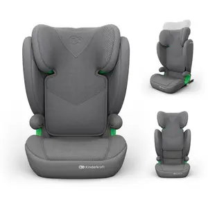 Kinderkraft JUNIOR FIX 2 PLUS Kindersitz, Verstellbare Kopfstütze, H-G...