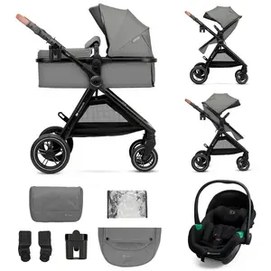 Kinderkraft multifunktionaler 3-in-1-Kinderwagen ESME PRO bis 25 kg Babywanne mit Belüftung Travel System Buggy & MINK PRO 2 i-Size Autositz günstig