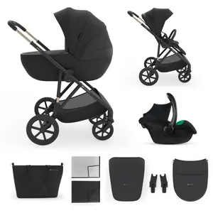 Kinderkraft PRIME 3 Kinderwagen 3-in-1 mit Babyschale MINK PRO 2, leicht faltbar große Räder, 8/12 Einhand-Faltung Travel System, Schwarz günstig