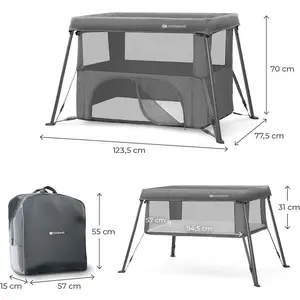 KinderKraft, Reisebett, Cami Grey (54 x 92.50 cm) günstig