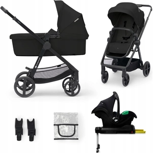 Kinderkraft NEWLY 4-in-1 Kinderwagen mit MINK PRO i-Size Babyschale klappbar Schwarz günstig