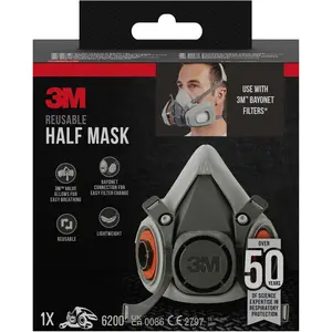 3M Halbmaske 6200, Wiederverwendbar, Mittelgroß, für Sprühlackier- und... günstig