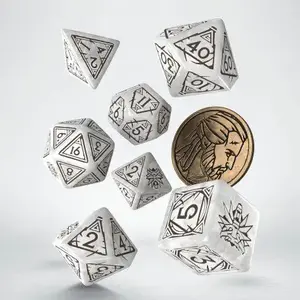 Set aus 7 Würfeln Q WORKSHOP The Witcher Geralt The White Wolf TU