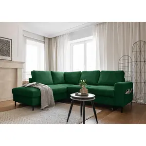 MIUFORM Lofty Lilly Ecksofa mit Bettfunktion L-FORM LINKS  237 x 197 cm - Smaragdgrün - Sofa Schlafsofa Couch günstig