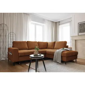 MIUFORM Lofty Lilly Ecksofa mit Bettfunktion L-FORM RECHTS   237 x 197 cm - Ziegelrot - Sofa Schlafsofa Couch günstig