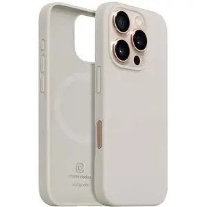 Crong Color Cover Magnetic - iPhone 16 Pro MagSafe Hülle (Steinlünette) (Apple iPhone 16 Pro), Smartphone Hülle, Beige