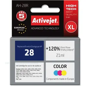 Activejet AH-28R Tintenpatrone (Ersatz für HP 28 C8728A; Prämie; 21ml; farbe), Hohe (XL-) Ausbeute, Cyan, Magenta, Gelb, Tinte auf Farbstoffbasis, 21 ml, 1 Stück(e), Einzelpackung günstig