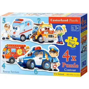Castorland Rescue Services, 4x Puzzle (4+5+6+7)Teil (4 Teile)