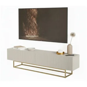 Selsey TV-Schrank VELDIO TV-Lowboard 175 cm Riffel-Optik und Metallgestell in Gol günstig