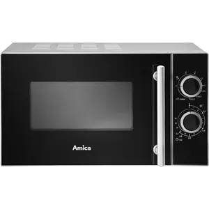 Amica AMGF20M1GS Mikrowelle mit Grillfunktion, 20 Liter, Schwarz