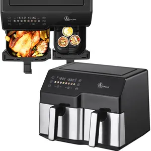 Extralink Air Fryer SJ-1000 10L (6L + 4L), 2500 W, Dual Basket, Heißlu...