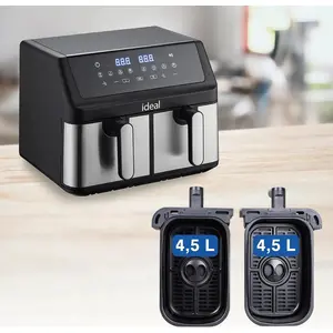 Eldom Fettfreie Heissluftfritteuse 9L Ik1500 Dual Crisp - 2000W, 8 Programme, Doppel-Zone Technologie günstig