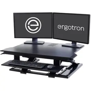 Ergotron WorkFit Steh-Sitz Arbeitsplatz (Tisch, 18.20 kg), Monitor Halterung, Schwarz günstig