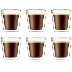 Bodum CANTEEN Gläser: 6er-Set doppelwandige Espressotassen aus Glas, 0... günstig