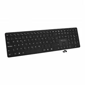 V7 Bluetooth Tastatur KW550ESBT, 2,4 GHz Dualmodus, Spanisch QWERTY   Schwarz, Volle Größe (100%), Verkabelt & Kabellos, USB + Bluetooth, QWERTY, Schwarz